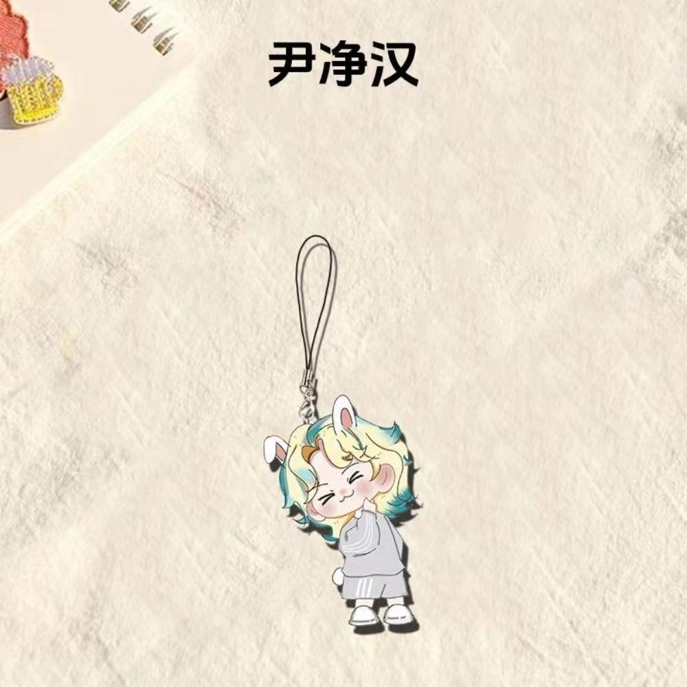 Cartoon Boys Idol Group Acrylic Keyring Album Mini Jeonghan Cute Cartoon Acrylic Yin Jing Han Character 7 Keychains Wholesale