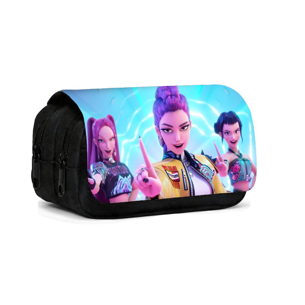 K-Pop Witch Hunters Children'S Double Flip Pencil Case Student Large Capacity Pencil Case Double Pencil Case