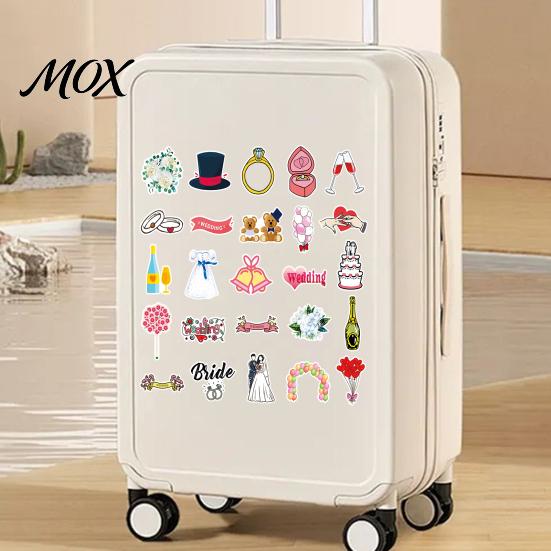 Romantic Bridal Shower Party Decorations 50Pcs Cartoon Wedding Stickers for DIY Handbook Decoration, Waterproof PVC Decals Adhesive Labels Greeting