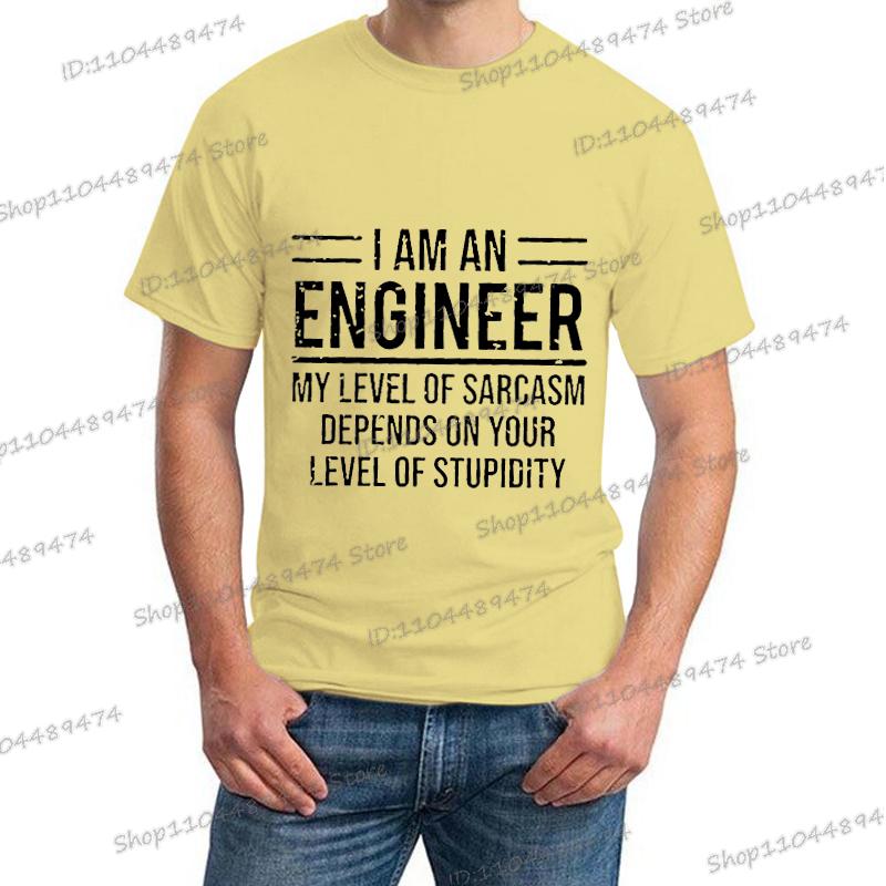 "I Am An Engineer" Graphics Men's Clothing Summer Fashion Funny Engineer Slogan Tops Tees Short Sleeve Hippie Homme Camiseta