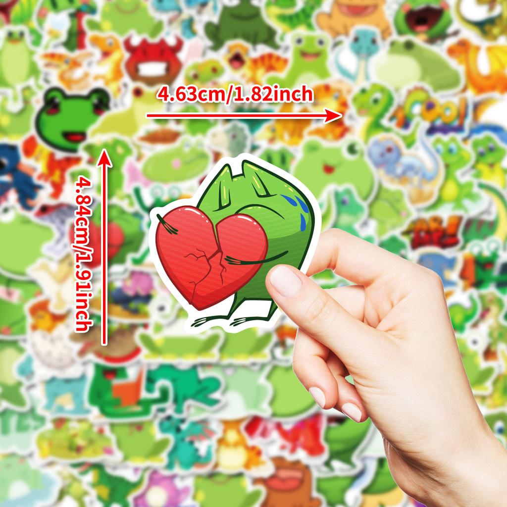 100 Cute Hand-painted Small Animals Doodle Mix and Match Stickers Frogs and Dinosaurs Do Not Repeat Them
