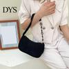 Corduroy Top Handle Bag Women Shoulder Stylish Crescent Handbag Simple Armpit for Shopping Commuting Dating Casual Underarm