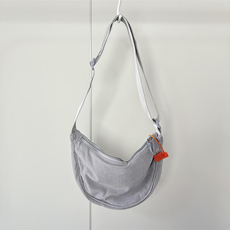 Solid Color Corduroy Women's Hobos Shoulder Bag Retro Casual Female Crossbody Bags Ladies Daily Travel Handbags Messenger Bag