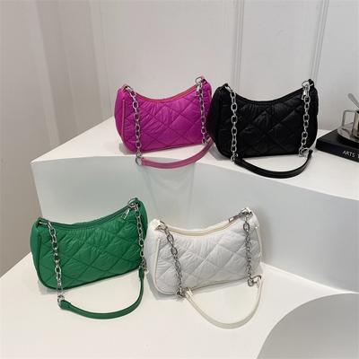 Retro Armpit Bag New Fashion Embroidery Thread Down Cotton Chain Bag Simple Diamond Women's Shoulder Bag