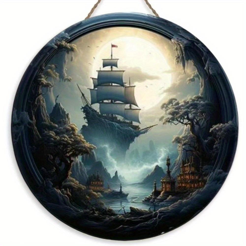 

1 шт. 2d плоский круглый деревянный знак - 20 см, старинный стиль и красивое художественное украшение подарок, подходит для отеля, бара, клуба, домашнего настенного украшения 20cm*20cm