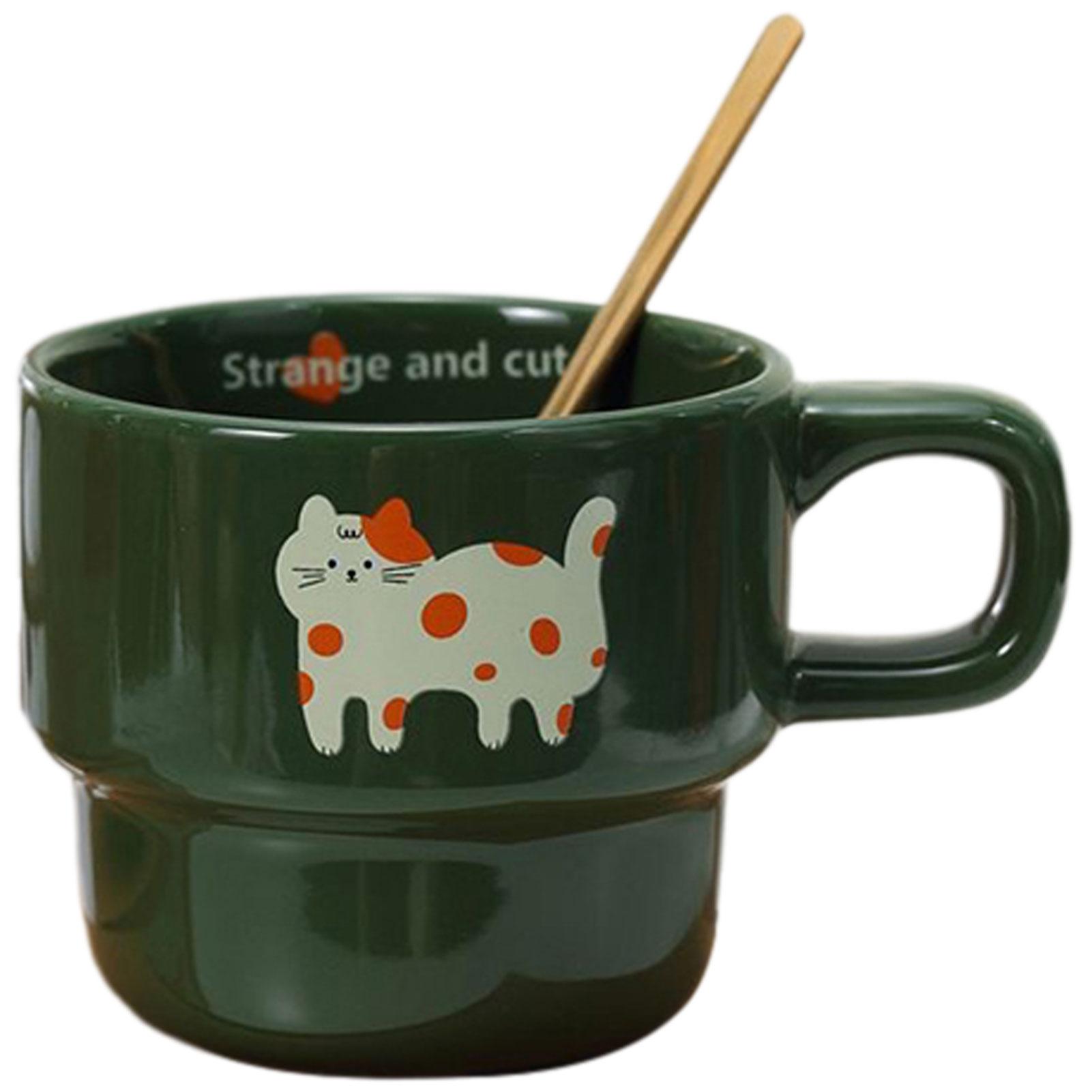 

Высококачественная японская стекируемая чашка для воды, ретро-кружка для кофе, забавная милая керамическая чашка для молока, стакан для питья воды с изображением мультяшного кота As Shown