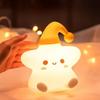 Cute Yellow Star Night Light Battery Powered Desk Atmosphere Lamp for Living Room Bedroom Bedside Kid Room Gift Decor Lighting