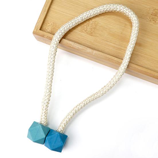 1 Pair Magnetic Curtain Tiebacks, Woven Rope Curtain Tiebacks, Decorative Curtain Holders, Drapery Holdbacks for Living Room Bedroom