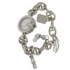 GUCCI G Charm Bracelet Watch Watches 107 White shellDial Stainless Steel Quartz Analog display Women Used