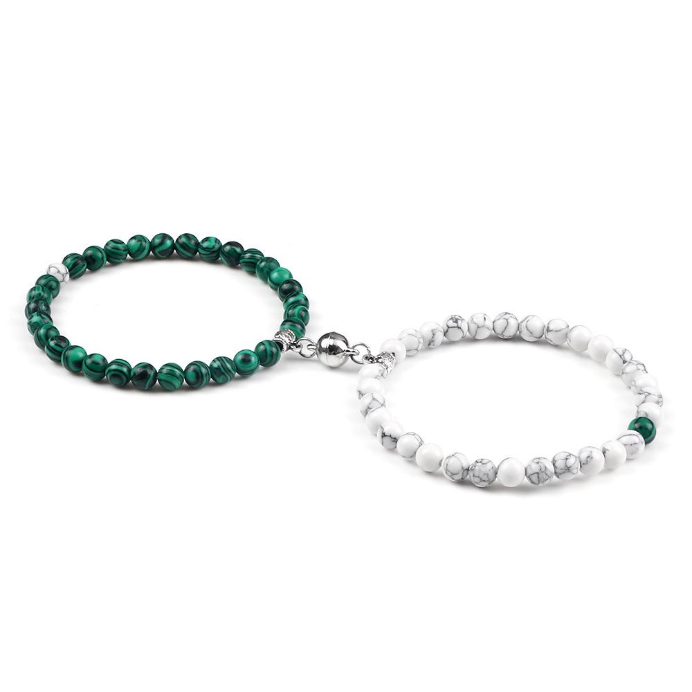 6mm Magnetic Couple Bracelets Set - Memorial Gift for Him & Her