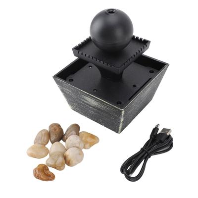Tischbrunnen für den Innenbereich Entspannung Feng Shui Desktop Kugelbrunnen mit LED-Licht Stein für