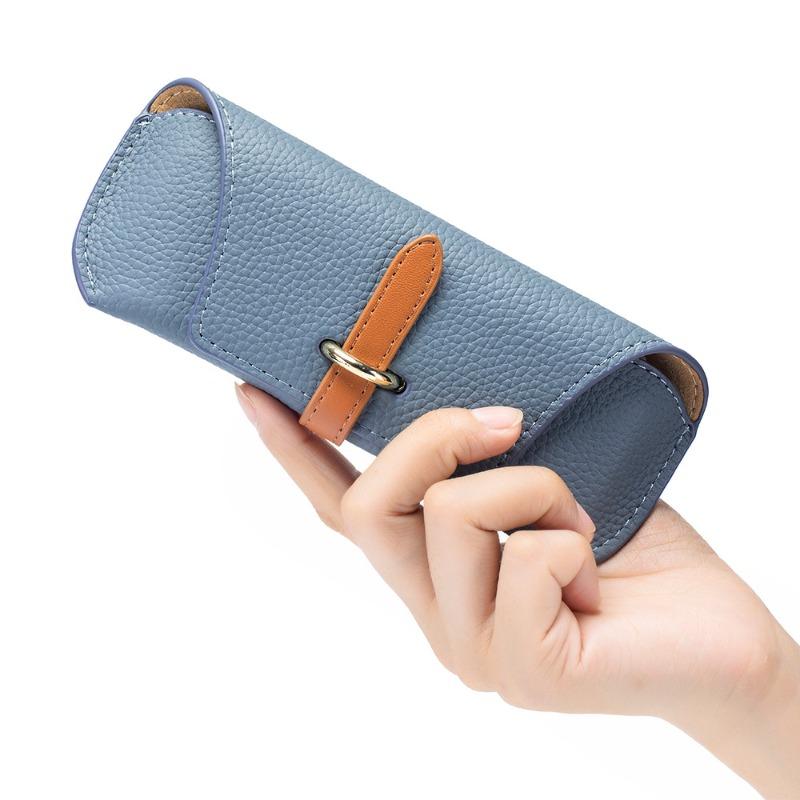 New Creative Portable Glasses Bag, Sunglasses Storage Bag, Genuine Leather, Literary and High-value Ins Sunglasses Box, Men's and Women's Tide