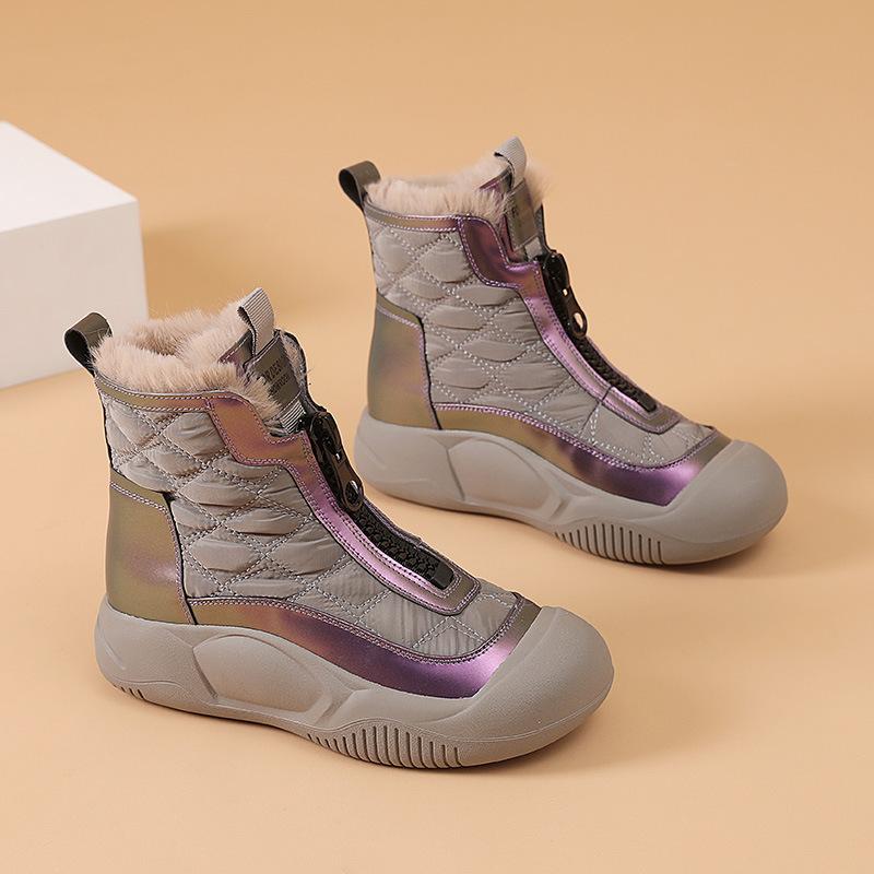 

Winter new velvet warm snow boots women s short tube fashion casual high-top thick-soled personalized women s boots 2025 35