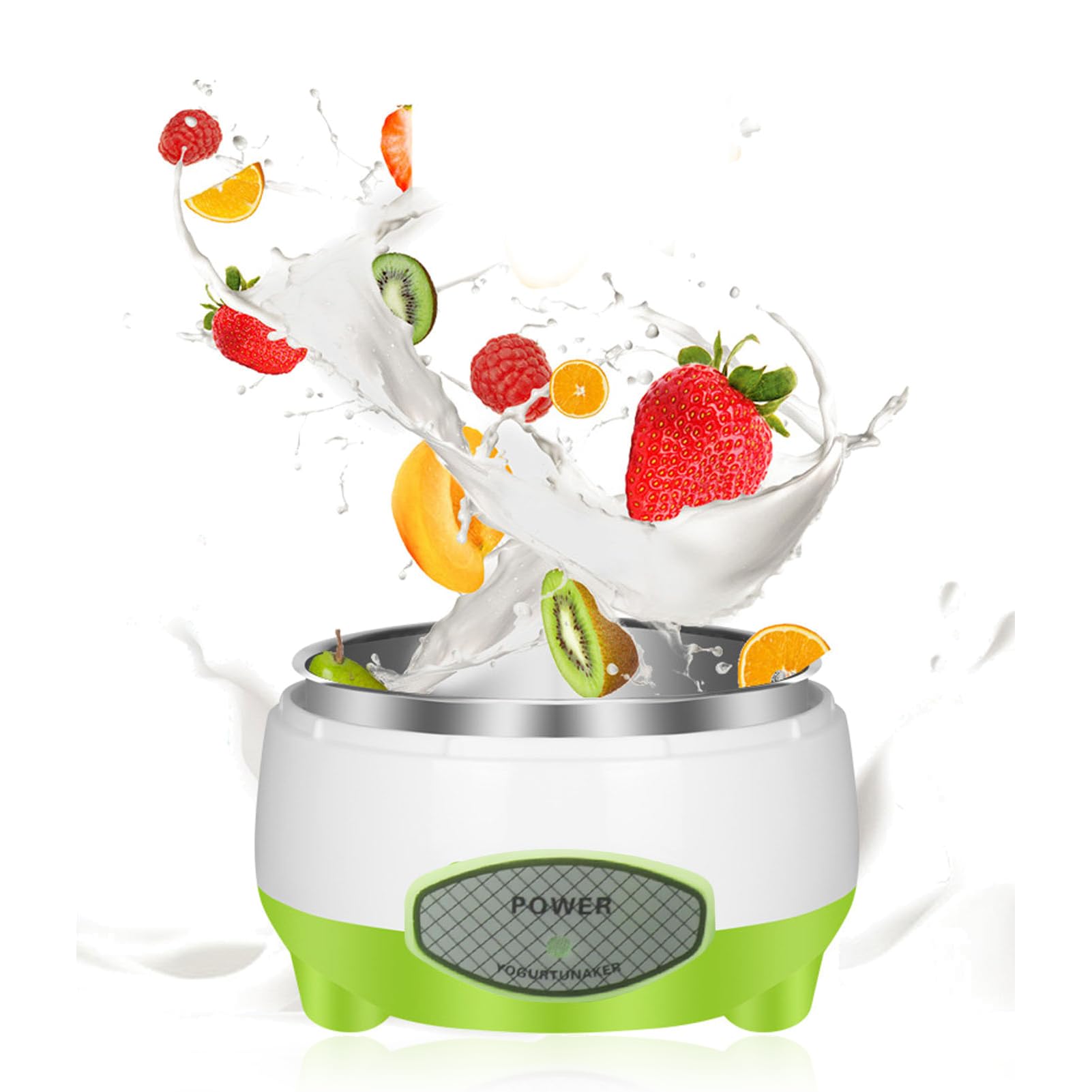 

15W Stainless Steel Yogurt Maker, French and Greek Yogurt Maker, Home Organic Yogurt, Cheese Maker, Natto Maker, Gift Idea (US Plug 110V)