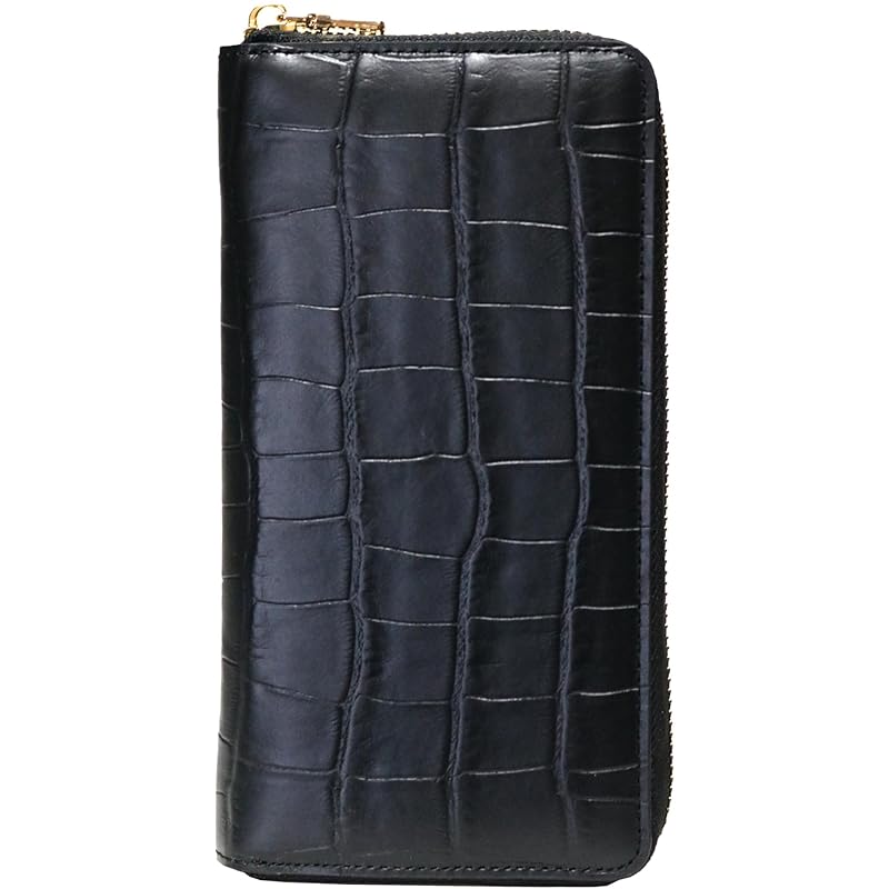 

[FashionBerry] black cowhide Embossed crocodile long wallet men s ladies crocodile long wallet genuine leather Genuine leather leather crocodile