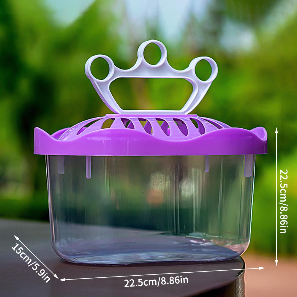 1 Stück Kreative Krone Plastikbox Kleines Aquarium Schildkröte Haustier Transportbox Desktop Kleines Aquarium