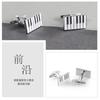 High End Baked Paint Piano Key Metal Cufflinks Men's French Shirt