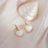 Mermaid Ji Love Pearl Earrings Milky White Elegant Sweet Girl Stud Earrings Ear Buckles Micro Reflective Earrings