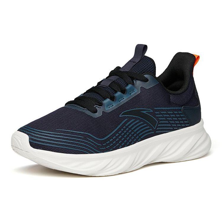 Anta Comfortable Shock Absorbing Breathable Wear Resistant Non Slip Low Top Running Shoes Men Sneakers Black Blue 112145571-2