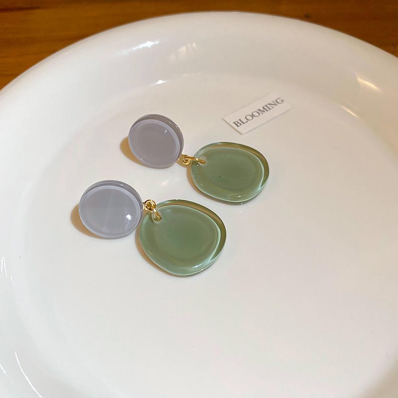 Kolczyki plisowane w kształcie litery U z efektem ombre Silver Needle: Retro Ekstrawagancki High-Endowy Styl Europejski i Amerykański dla Kobiet