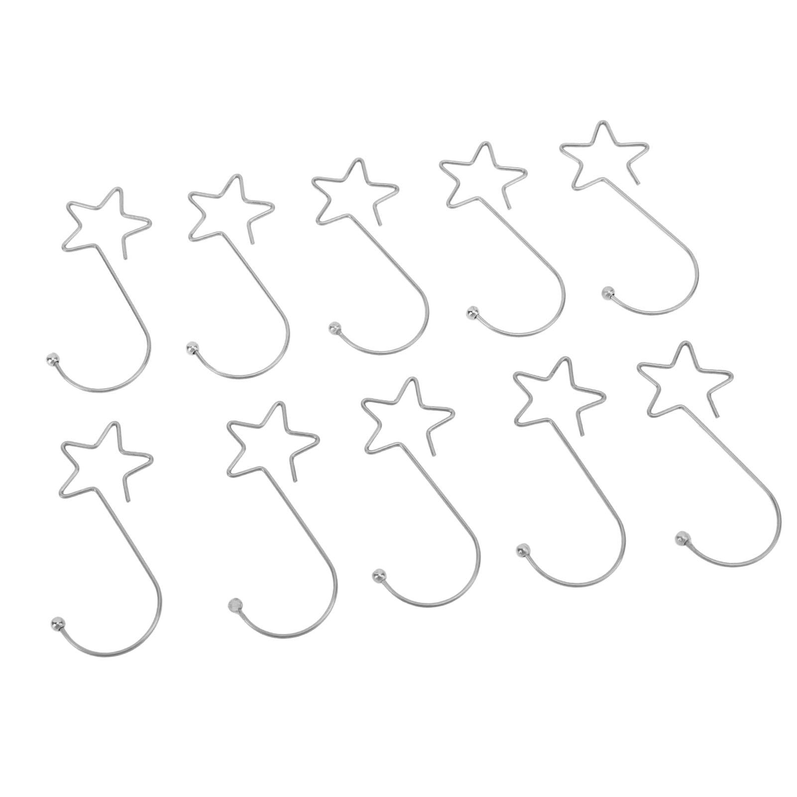 

120pcs Star Shaped Christmas Tree Hooks Stainless Steel Decoration Hangers for Easter Halloween Party