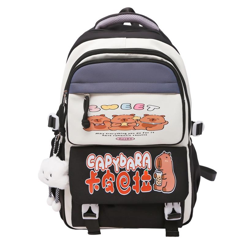 Cute Capybara Cartoon Cute Primary School Student Large Capacity Japanese Backpack