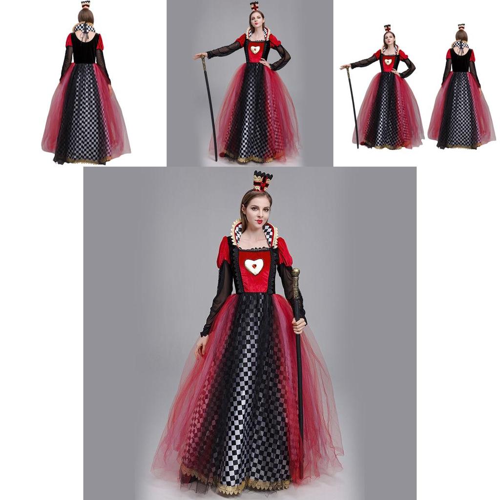 Alice In Wonderland Queen Of Hearts Halloween Costume Vintage Unique Look