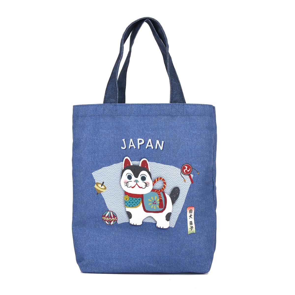

[Kusuguru Japan] Japanese Pattern Canvas Tote Bag, Komainu Papier Mache NB