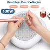 130W Powerful Brushless Nail Dust Collector Super Suction Nail Dust Extractor Nail Art Manicure Fan Vacuum Cleaner With 2 Filter