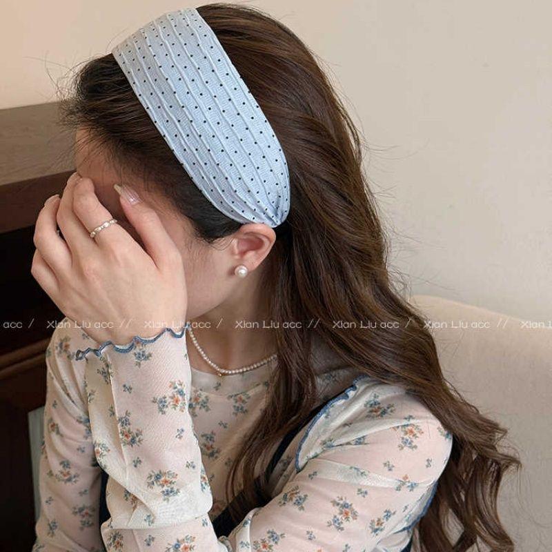 Polka Dot Wide Edge Headband Women's 2026 New Face Wash Pressure Hair Headband High Cranial Top Fashion Foreign Style Hairpin Hair Accessories