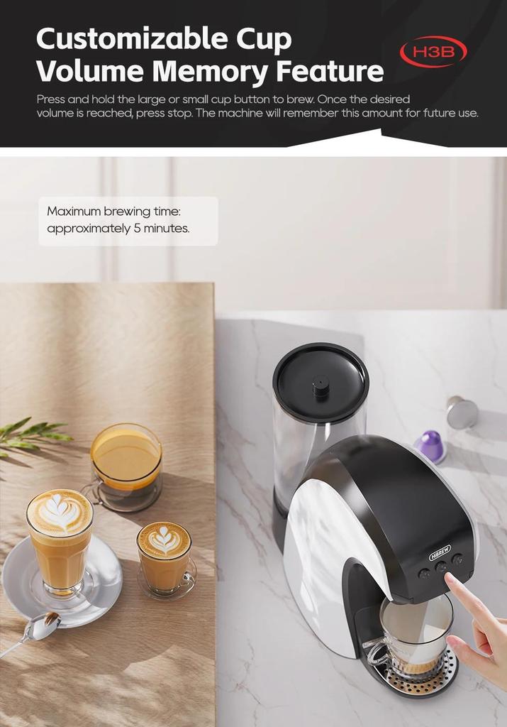 New HiBREW 3 in 1 Multiple Capsule Coffee Maker Full Automatic With Hot & Cold Mode 19Bar