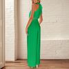 Women's Summer Vacation Fashion Solid Color Jumpsuit Wide-leg Pants