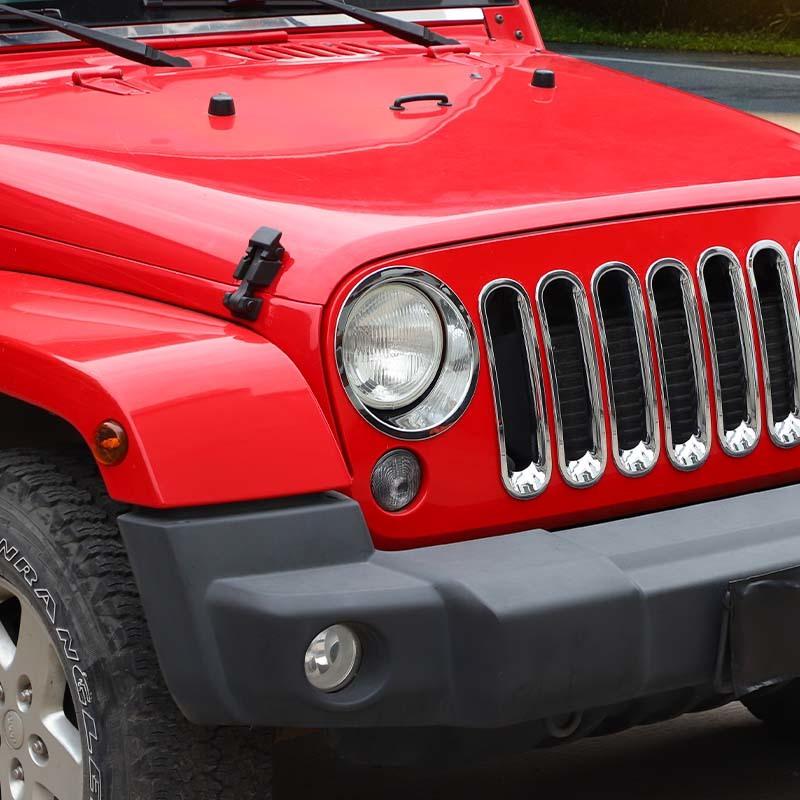 ABS Car Headlight Decorative Cover Grille Decoratiion Stickers For Jeep Wragnler JK 2007-2017 Car Exterior Accessories