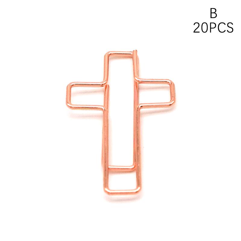 20Pcs Creative Cross Shape Paper Clips Journal Bookmarks Durable Gifts Notepad Mark Paperclip Binder Clips For Kids Students