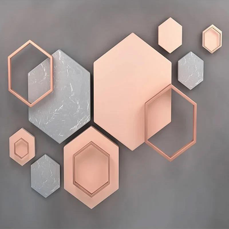 Carta da parati murale geometrica astratta stereo 3D moderna semplice creativa arte murale pittura soggiorno tv sfondo decorazione della parete