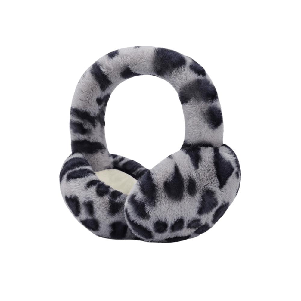 Collapsible Leopard Ear Warmer Thickened Winter Earmuffs Fashion Ear Cover  for Women Girls