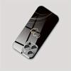 Simplified Gold Ribbon Double Heart-shaped Glass Phone Case Suitable for iPhone 17 16 15 14 13 12 11 Pro/Max/Plus Shockproof
