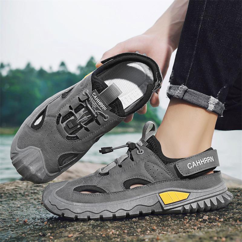 Sneaker Herren Sport Zehengeschlossene Sandalen Sommer Outdoor Wandern Mesh Schuhe Atmungsaktiv Lässig Weiche Sohle Männliche Schuhe