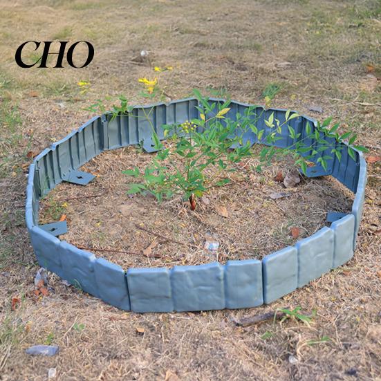 Pannelli Decorativi da Giardino Recinzione Imitazione Pietra Bordura Paesaggistica Pannello Bordura Plastica di Contenimento Paesaggistica con Picchetto per Fioriera Sentiero Prato Esterno