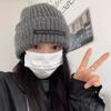 Big Head Circumference Loose Knitted Hat Female Alphabet Mark Winter Wool Hat Warm In Autumn and Winter Suitable for Round Face Small Hat