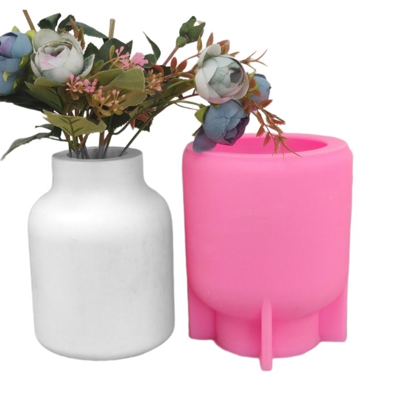 Silicone Flowerpot Mold Succulent Plants Cement Vase Resin Epoxy Mold Large Vase Gypsum Concrete Mold Handmade Craft