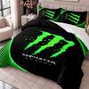 Monster Energy 3-teiliges Bettwäsche-Set Bettbezug mit zwei Kissenbezügen für Schlafzimmer Heimdekoration
