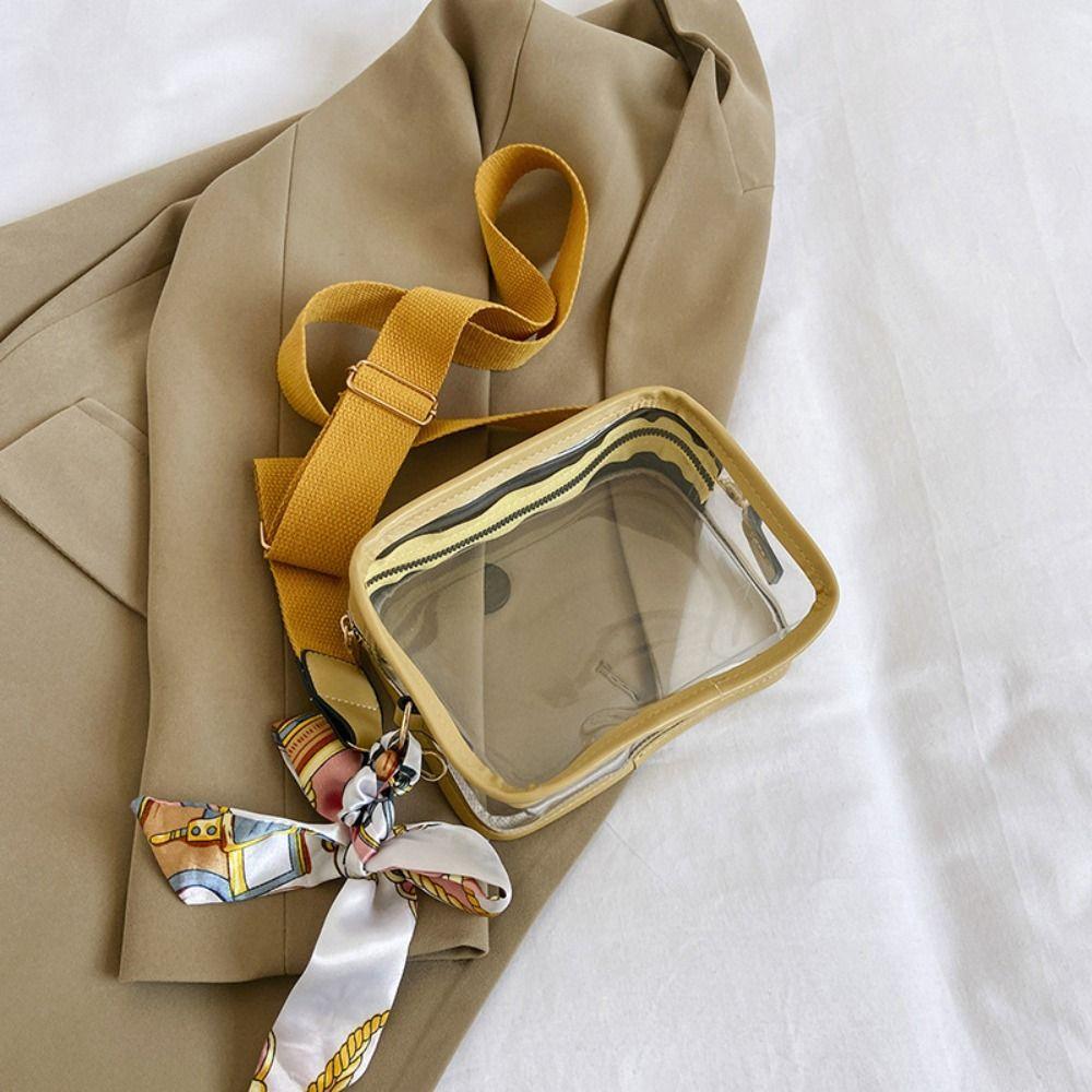 Clear Transparent Jelly Crossbody Bag Storage Bag Transparent Handbag PVC Shoulder Bag  Outdoor