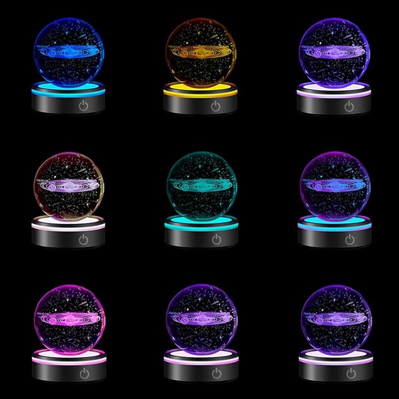 LED-Lichtsockel mit empfindlicher Berührung, runder farbiger Ständer, Display für 3D-Kristallglas-Kunst, Fotorahmen, konkave Halterung