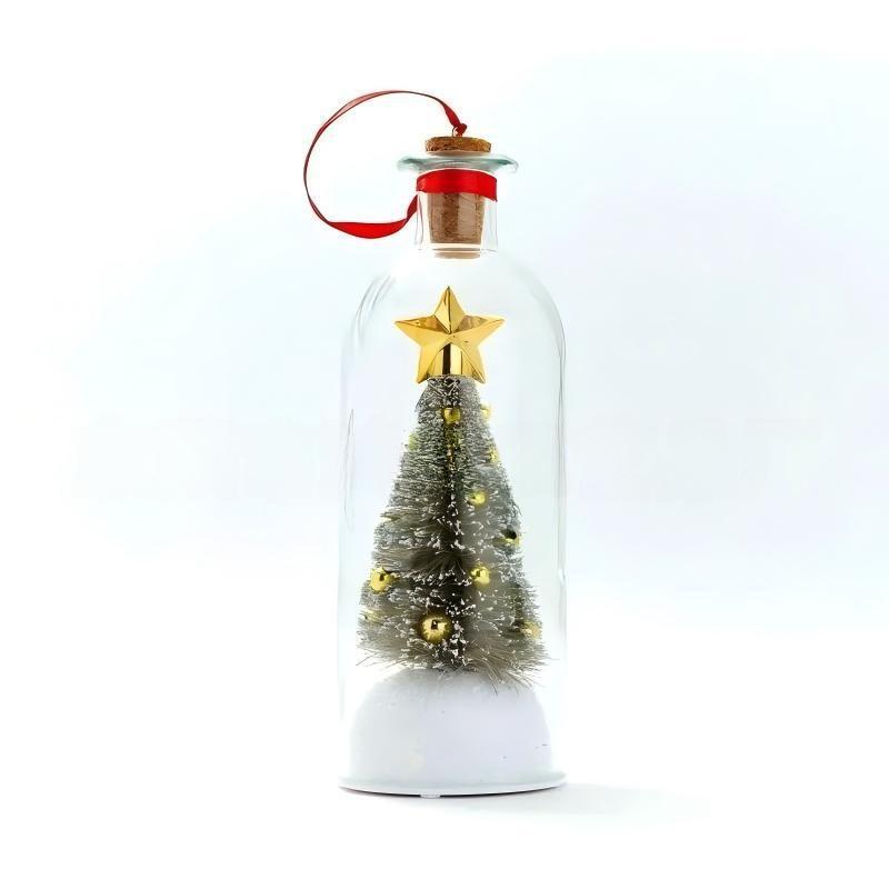 Message in a Bottle Christmas Tree Ornament with Recording Light-Up, Green Pink Blue Gold, 2-Pack and 3-Piece Pearl Foam Set, Bulk