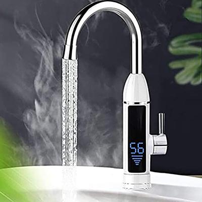 Electric Water Tap Instantaneous Water Heater Sink Fitting LED Temperature Displ