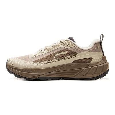 Li Ning Outdoor CF Tracing, Yijie Lite 2.0 Abrasion Resistant Support Low Top Hiking Shoes Men's Beige Brown AHTU007-2