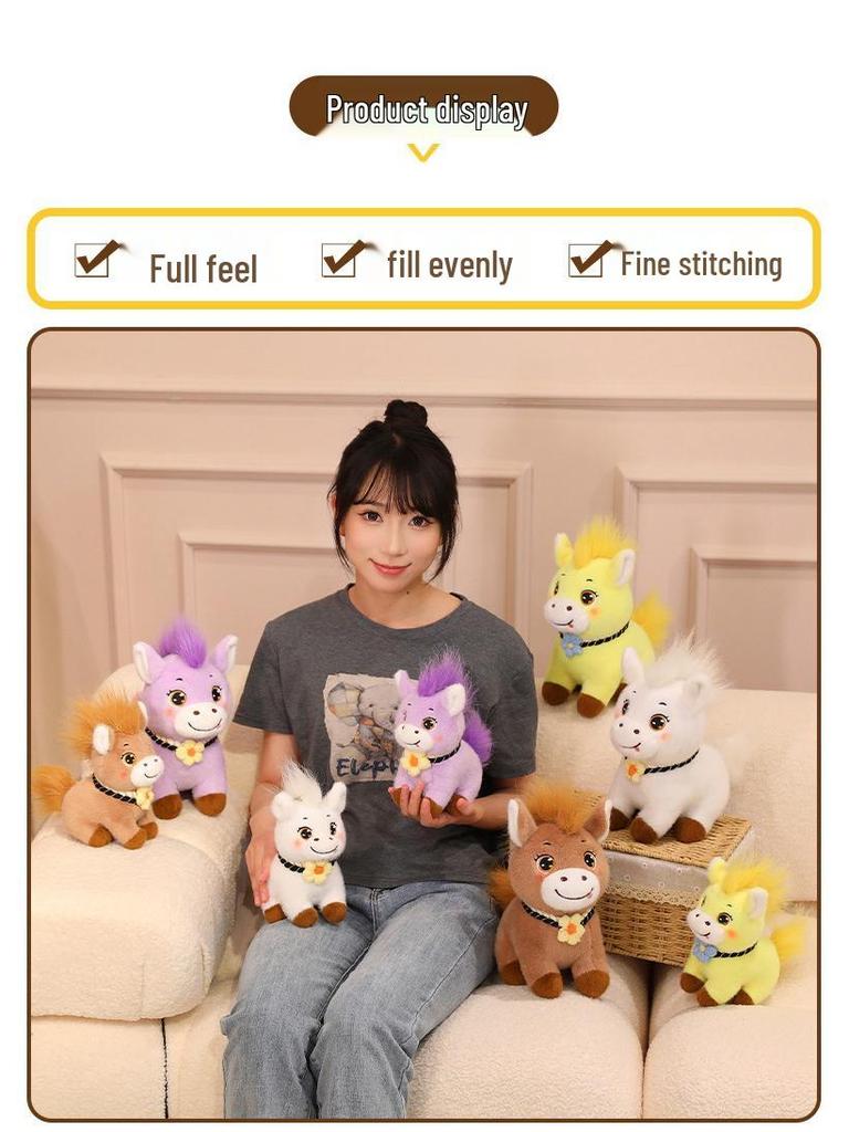 Year of the Horse Fluffy Pony Plush Mascot - Office & Home Decoration Gift