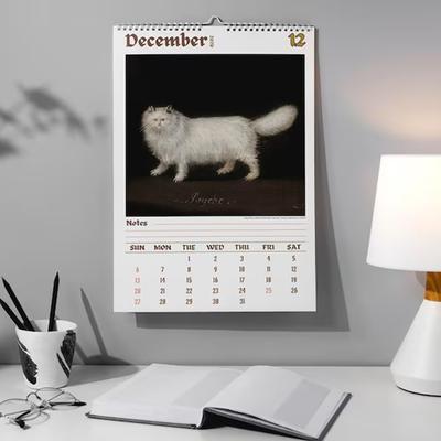 2026 Wandkalender in Kalender für Zuhause Renaissance-Gemälde 12-Monats Seltsame Katzen Büro Einzigartig Historisch