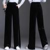 Golden Velvet, Wide Leg Pants, Women's, High Waist, Drape, Straight Leg Pants, 2025 Autumn and Winter New Style, Versatile and Slimming, Plus Size